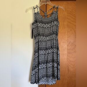Charming Charlie’s Printed Black and White Patterned Women's Mini Dress,Size S.